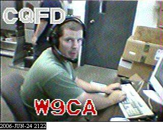 cqfd-w9ca CQ Field Day photo from our SSTV demo.