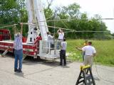 KB9INF0147 Setting the #2 40M beam in it's mount.